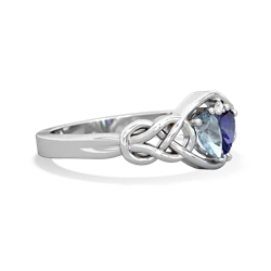 Aquamarine Celtic Love Knot 14K White Gold ring R5420