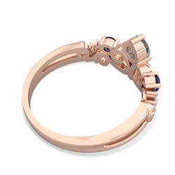 Aquamarine Crown Keepsake 14K Rose Gold ring R5740