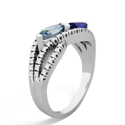 Aquamarine Diamond Rivers 14K White Gold ring R3070