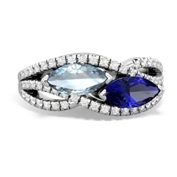 Aquamarine Diamond Rivers 14K White Gold ring R3070