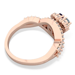 Aquamarine Diamond Twist 'One Heart' 14K Rose Gold ring R2640HRT