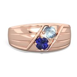 Aquamarine Men's Streamline 14K Rose Gold ring R0460