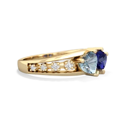 Aquamarine Heart To Heart 14K Yellow Gold ring R3342