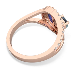 Aquamarine Nestled Heart Keepsake 14K Rose Gold ring R5650