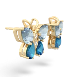 Aquamarine Butterfly 14K Yellow Gold earrings E2215