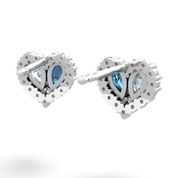 Aquamarine Halo 14K White Gold earrings E7008