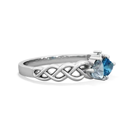 Aquamarine Heart To Heart Braid 14K White Gold ring R5870