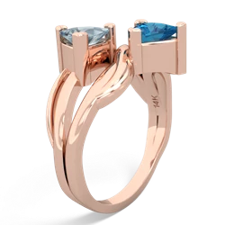 Aquamarine Split Band Swirl 14K Rose Gold ring R2341