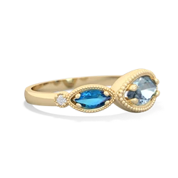 Aquamarine Milgrain Marquise 14K Yellow Gold ring R5700