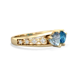 Aquamarine Heart To Heart 14K Yellow Gold ring R3342