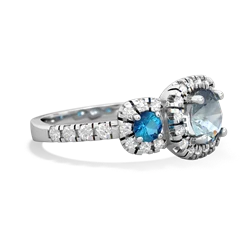 Aquamarine Regal Halo 14K White Gold ring R5350