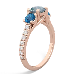 Aquamarine Pave Trellis 14K Rose Gold ring R5500