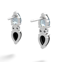 Aquamarine Bowtie Drop 14K White Gold earrings E0865