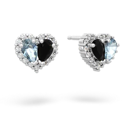 Aquamarine Halo 14K White Gold earrings E7008