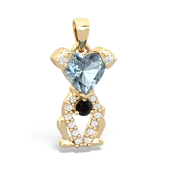 Aquamarine Puppy Love 14K Yellow Gold pendant P5800