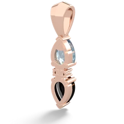 Aquamarine Bowtie Drop 14K Rose Gold pendant P0865