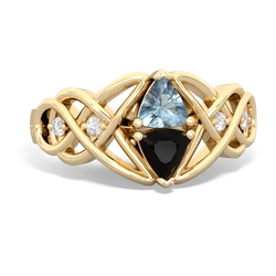 Aquamarine Keepsake Celtic Knot 14K Yellow Gold ring R5300