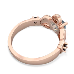 Aquamarine Claddagh Keepsake 14K Rose Gold ring R5245