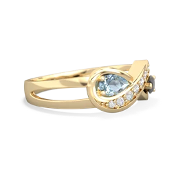 Aquamarine Diamond Infinity 14K Yellow Gold ring R5390