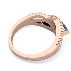 Aquamarine Diamond Rivers 14K Rose Gold ring R3070