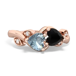 Aquamarine Floral Elegance 14K Rose Gold ring R5790