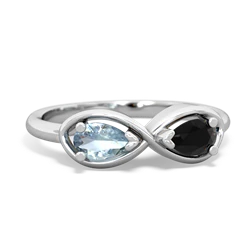 Aquamarine Infinity 14K White Gold ring R5050