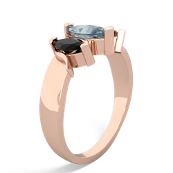 Aquamarine Three Peeks 14K Rose Gold ring R2433