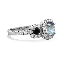 Aquamarine Regal Halo 14K White Gold ring R5350