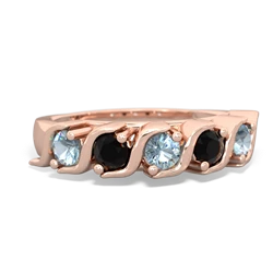 Aquamarine Anniversary Band 14K Rose Gold ring R2089