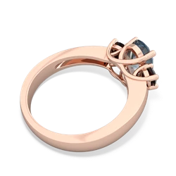 Aquamarine Three Stone Oval Trellis 14K Rose Gold ring R4024