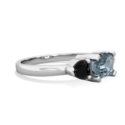 Aquamarine Three Stone 14K White Gold ring R5235