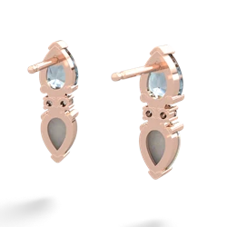 Aquamarine Bowtie Drop 14K Rose Gold earrings E0865