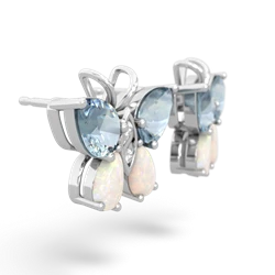 Aquamarine Butterfly 14K White Gold earrings E2215