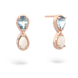 Aquamarine Infinity 14K Rose Gold earrings E5050