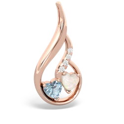 Aquamarine Keepsake Curves 14K Rose Gold pendant P5450