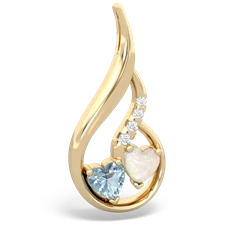 Aquamarine Keepsake Curves 14K Yellow Gold pendant P5450