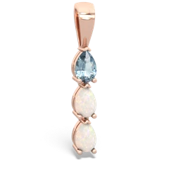 Aquamarine Dew Drops 14K Rose Gold pendant P2251