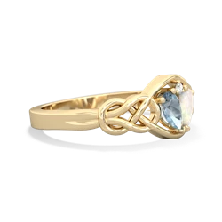 Aquamarine Celtic Love Knot 14K Yellow Gold ring R5420