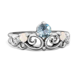 Aquamarine Crown Keepsake 14K White Gold ring R5740