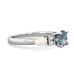 Aquamarine 6Mm Round Eternal Embrace Engagement 14K White Gold ring R2005