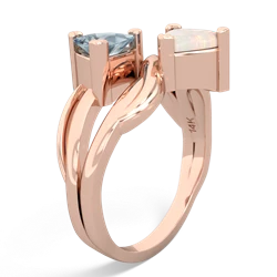 Aquamarine Split Band Swirl 14K Rose Gold ring R2341