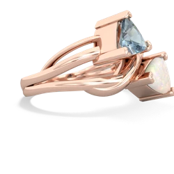 Aquamarine Split Band Swirl 14K Rose Gold ring R2341