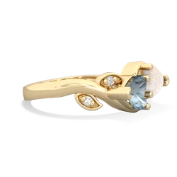 Aquamarine Floral Elegance 14K Yellow Gold ring R5790