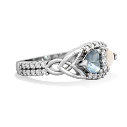 Aquamarine Sparkling Celtic Knot 14K White Gold ring R2645