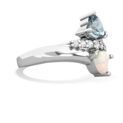 Aquamarine Heart To Heart 14K White Gold ring R2064