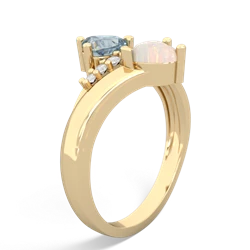 Aquamarine Heart To Heart 14K Yellow Gold ring R2064