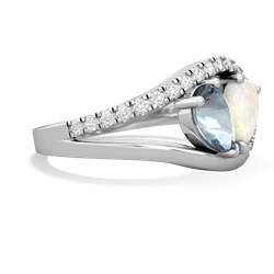 Aquamarine Nestled Heart Keepsake 14K White Gold ring R5650