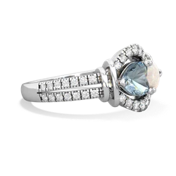 Aquamarine Art-Deco Keepsake 14K White Gold ring R5630