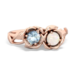 Aquamarine Rose Garden 14K Rose Gold ring R5510