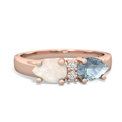 Aquamarine Pear Bowtie 14K Rose Gold ring R0865